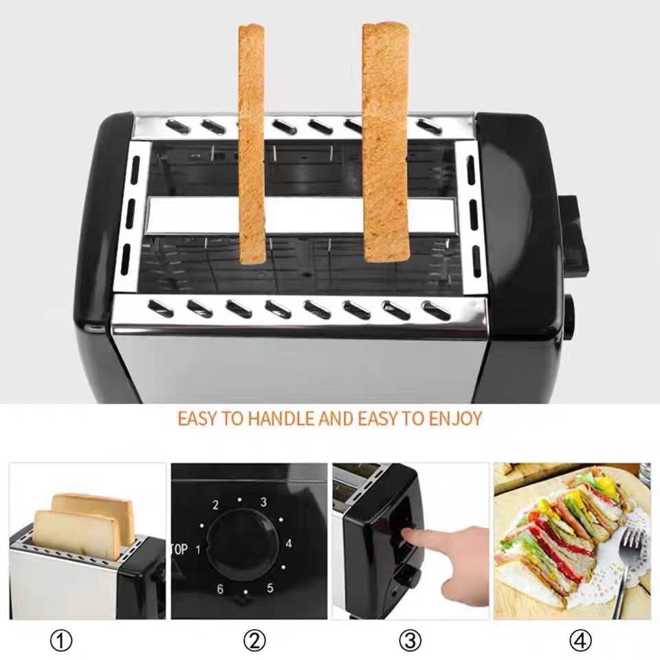 Electric 2-Slice Bread Toaster – Stainless Steel