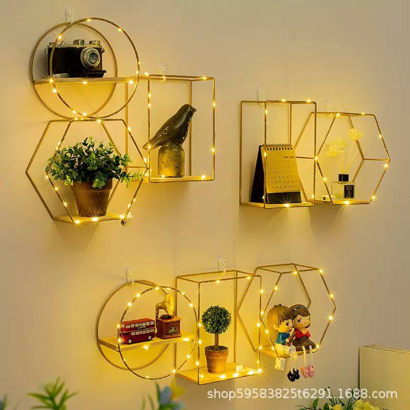 ZJWAI wrought iron wall shelves