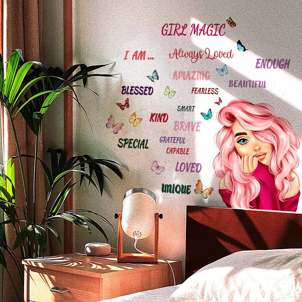 Pink Hair Girl" wall 