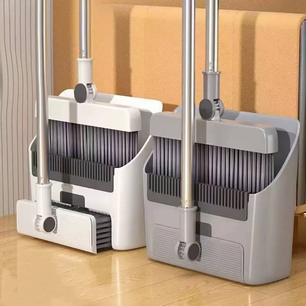  3-in-1 foldable broom and dustpan set