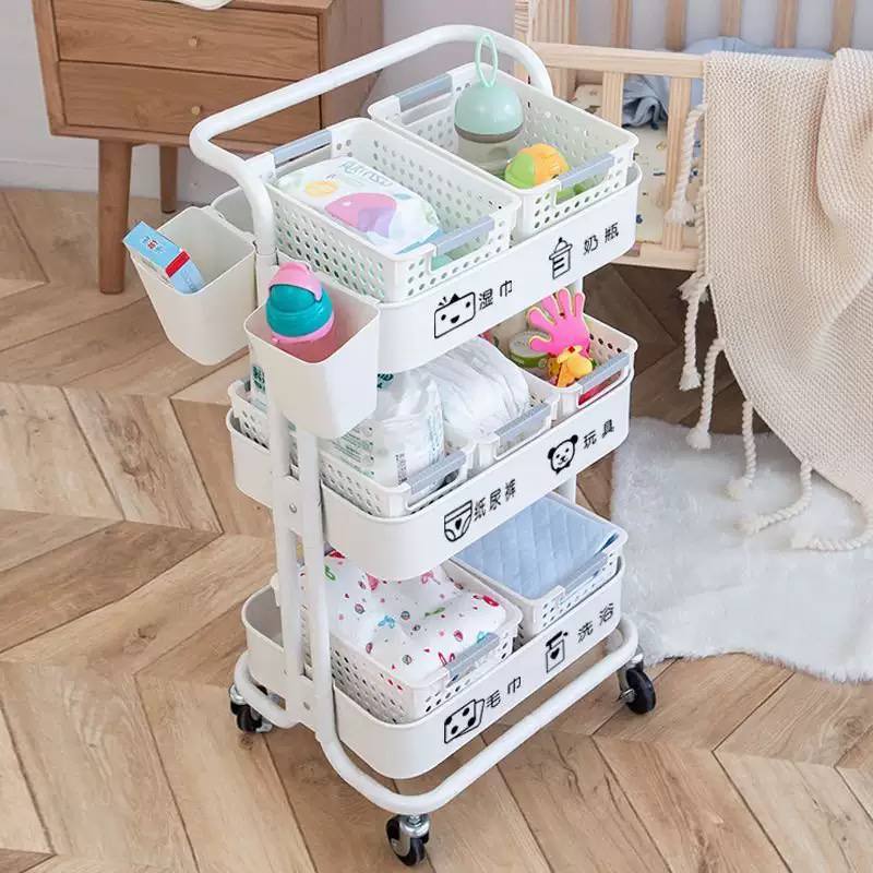 3-tier mobile diaper caddy organizer cart.