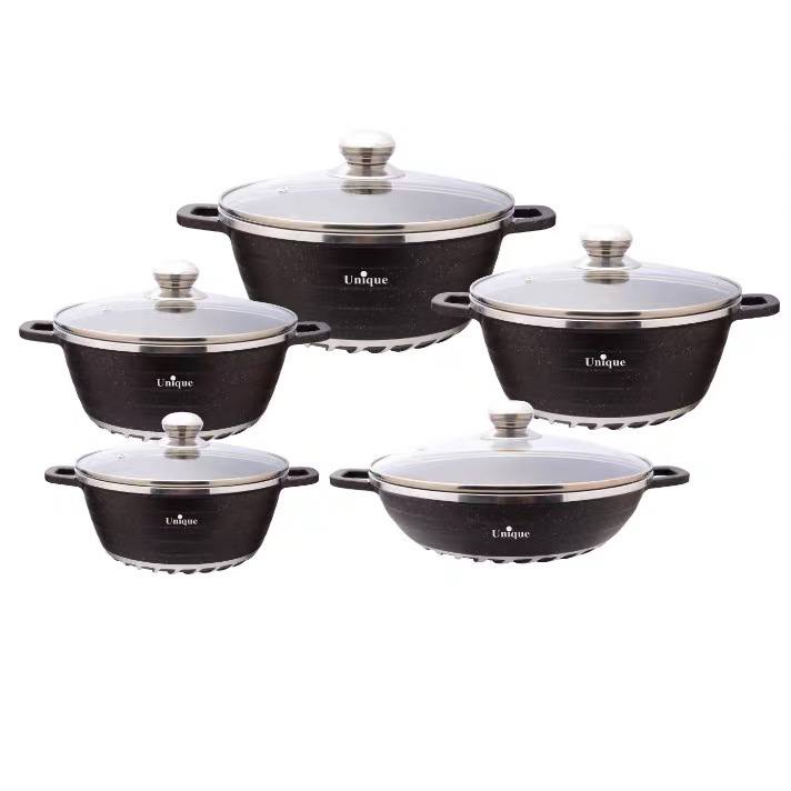  10-piece granite cookware set.