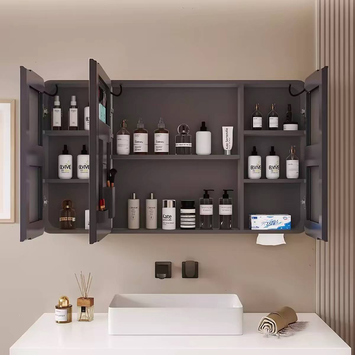 LED Lighted Medicine Cabinet with Mirror image 3