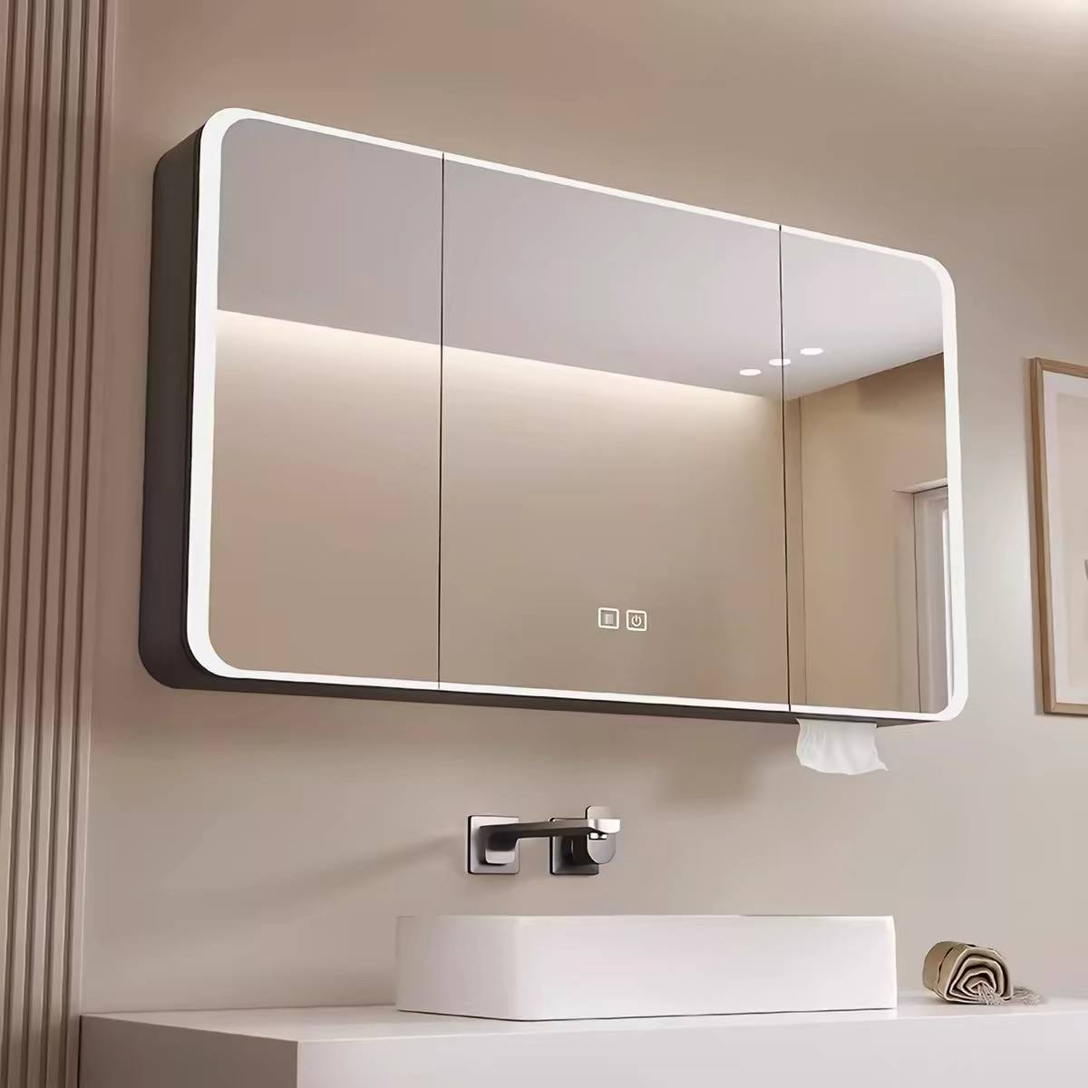 LED Lighted Medicine Cabinet with Mirror image 5