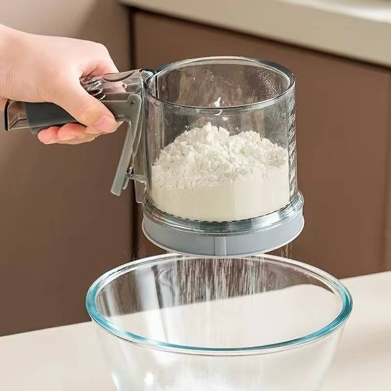 Long-Handle Cup Flour Sifter with Spring Handle (Single Layer) image 2