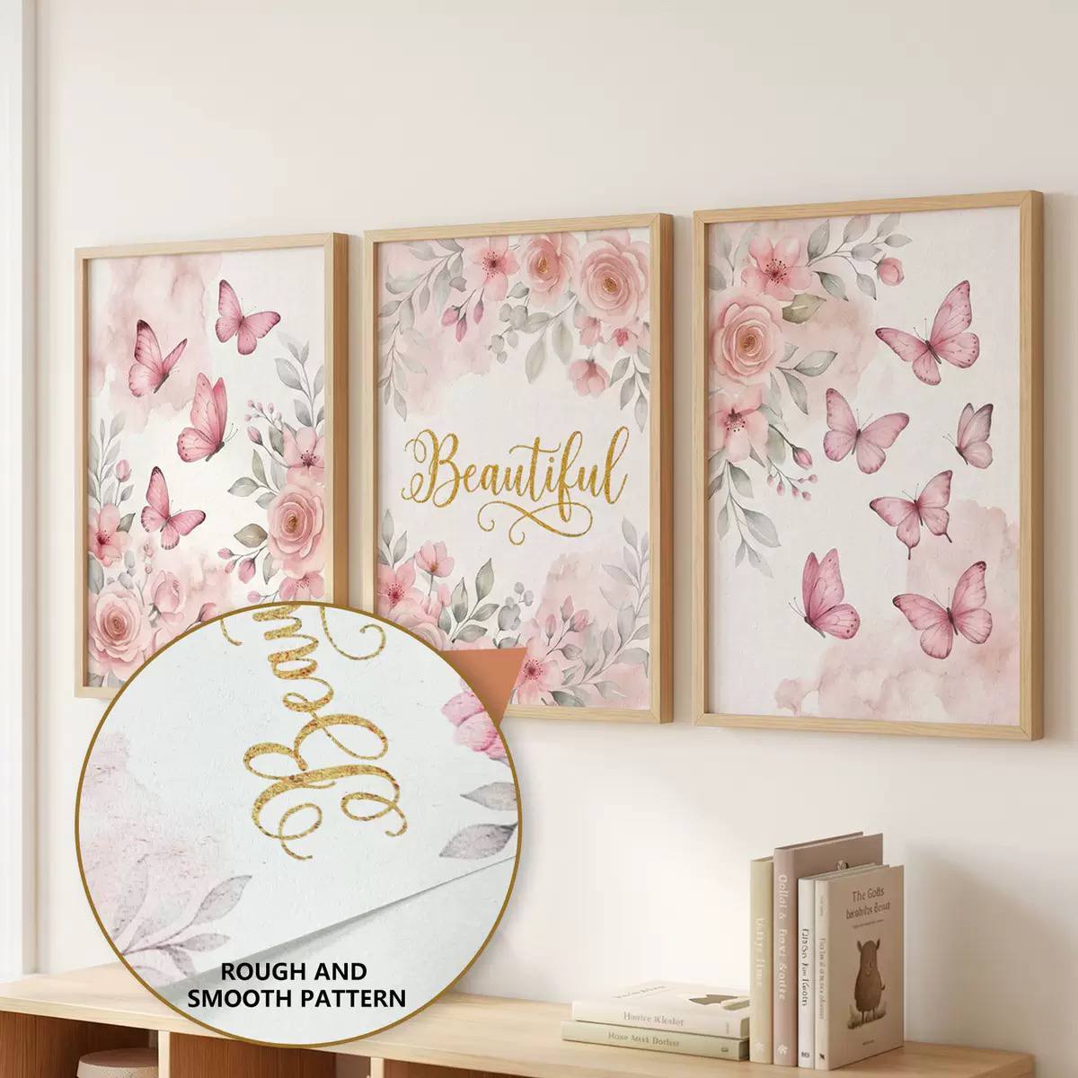 Frameless 3-panel wall art set image 2