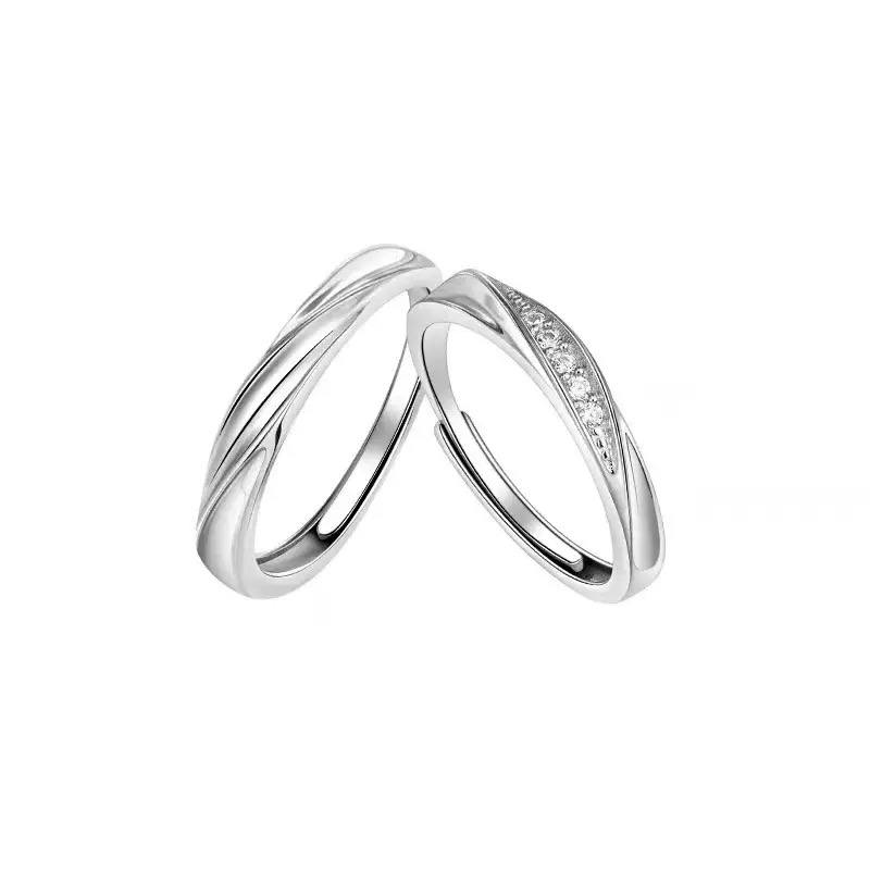 925 silver plated Mobius couple ring fashion personality niche design plain ring for men and women image 2