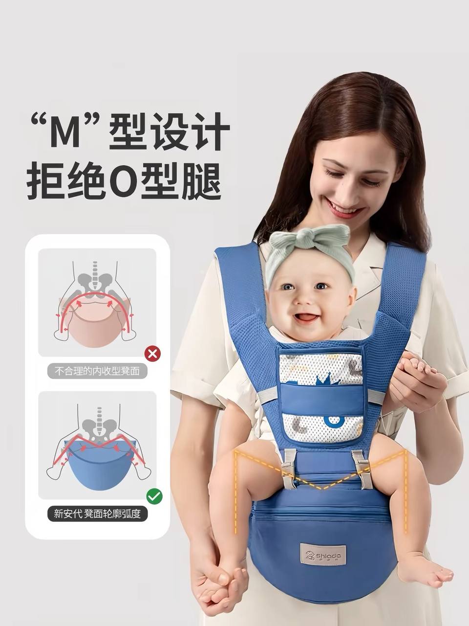 Ergonomic Baby Carrier with Hip Seat – M-Position Design image 4