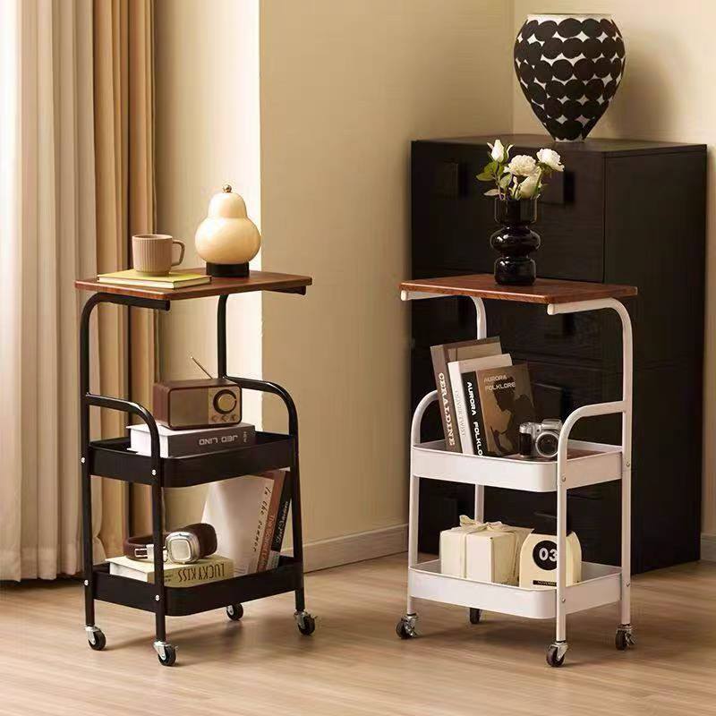 3-tier black metal storage cart. image 3
