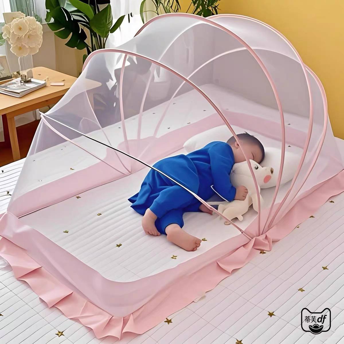 Sonarin portable foldable pink baby mosquito net tent image 2