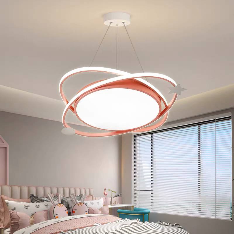 Modern white LED infinity loop chandelier image 3
