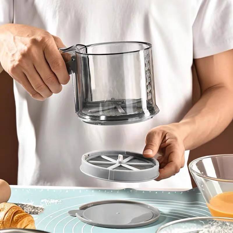 Long-Handle Cup Flour Sifter with Spring Handle (Single Layer) image 3