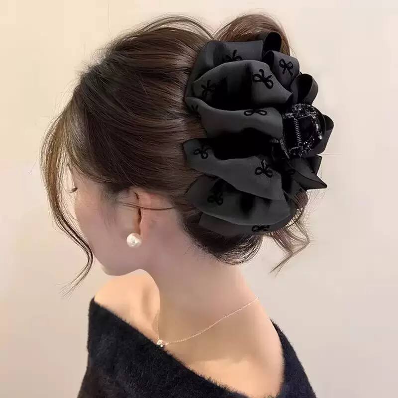 Mesh bow hair claw clips image 3