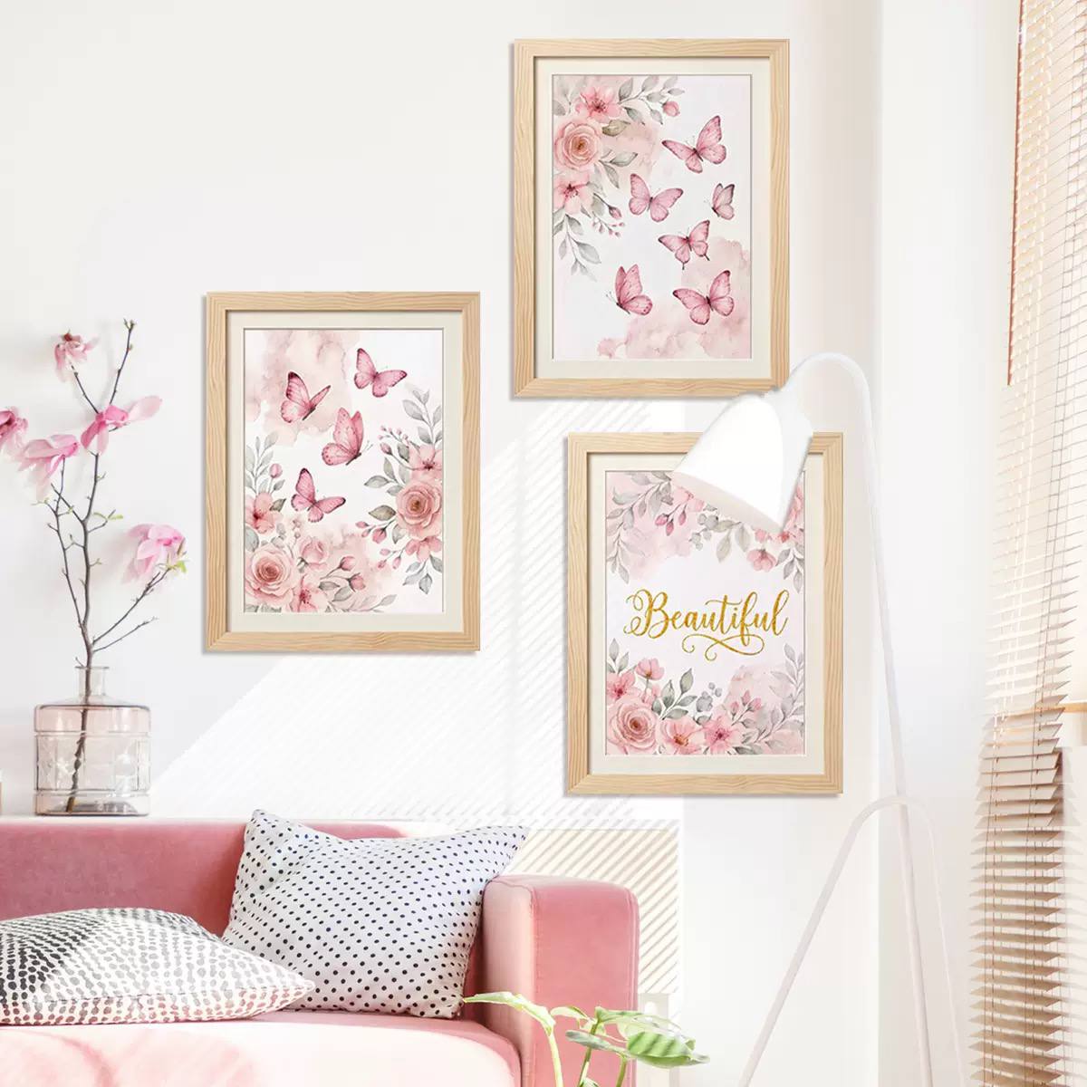 Frameless 3-panel wall art set image 3