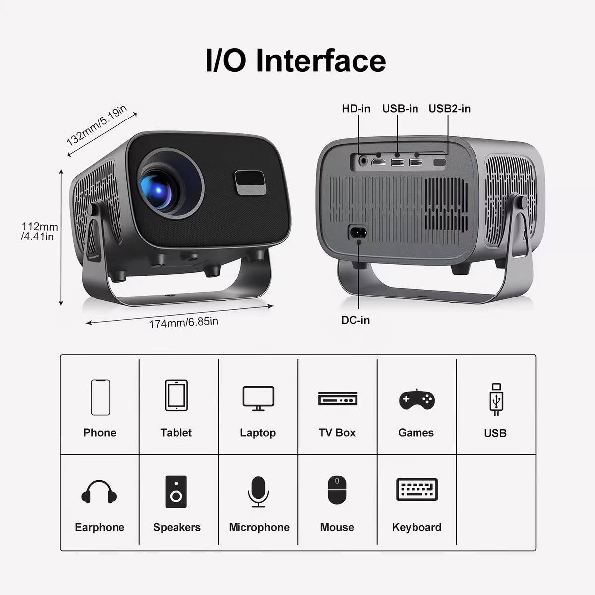Vevshao A10 Smart Android Projector image 2