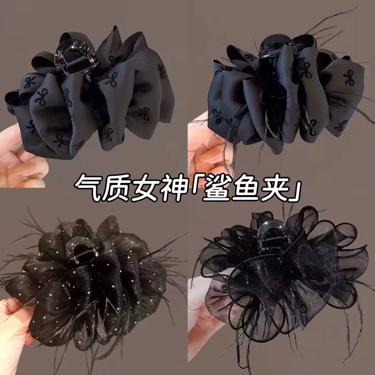 Mesh bow hair claw clips image 4