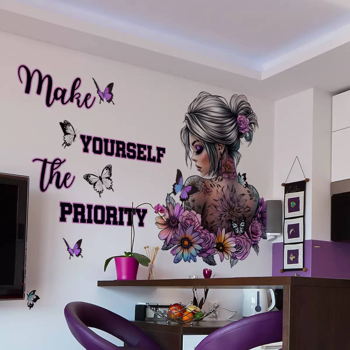 Pink Hair Girl" wall  image 6