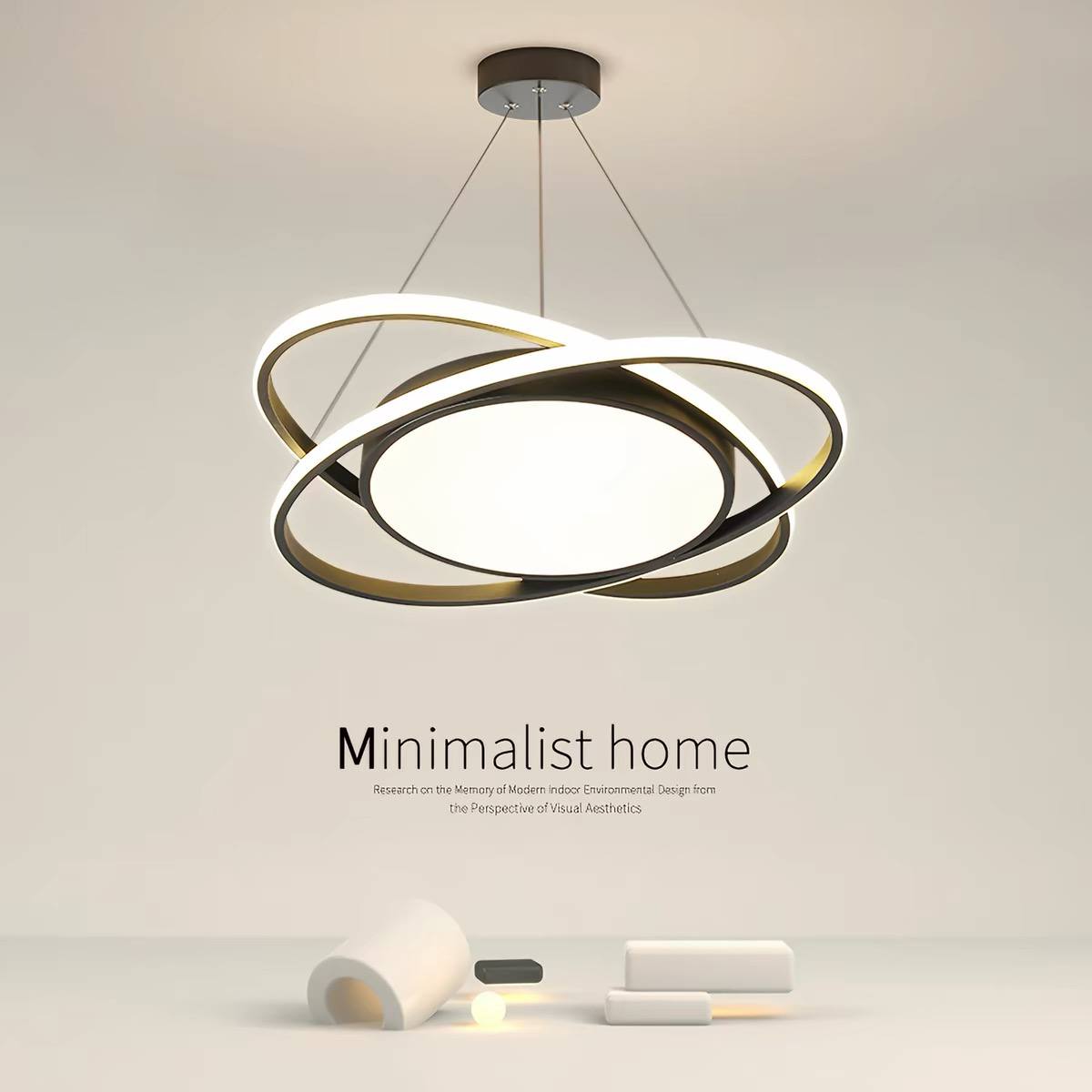 Modern white LED infinity loop chandelier image 5
