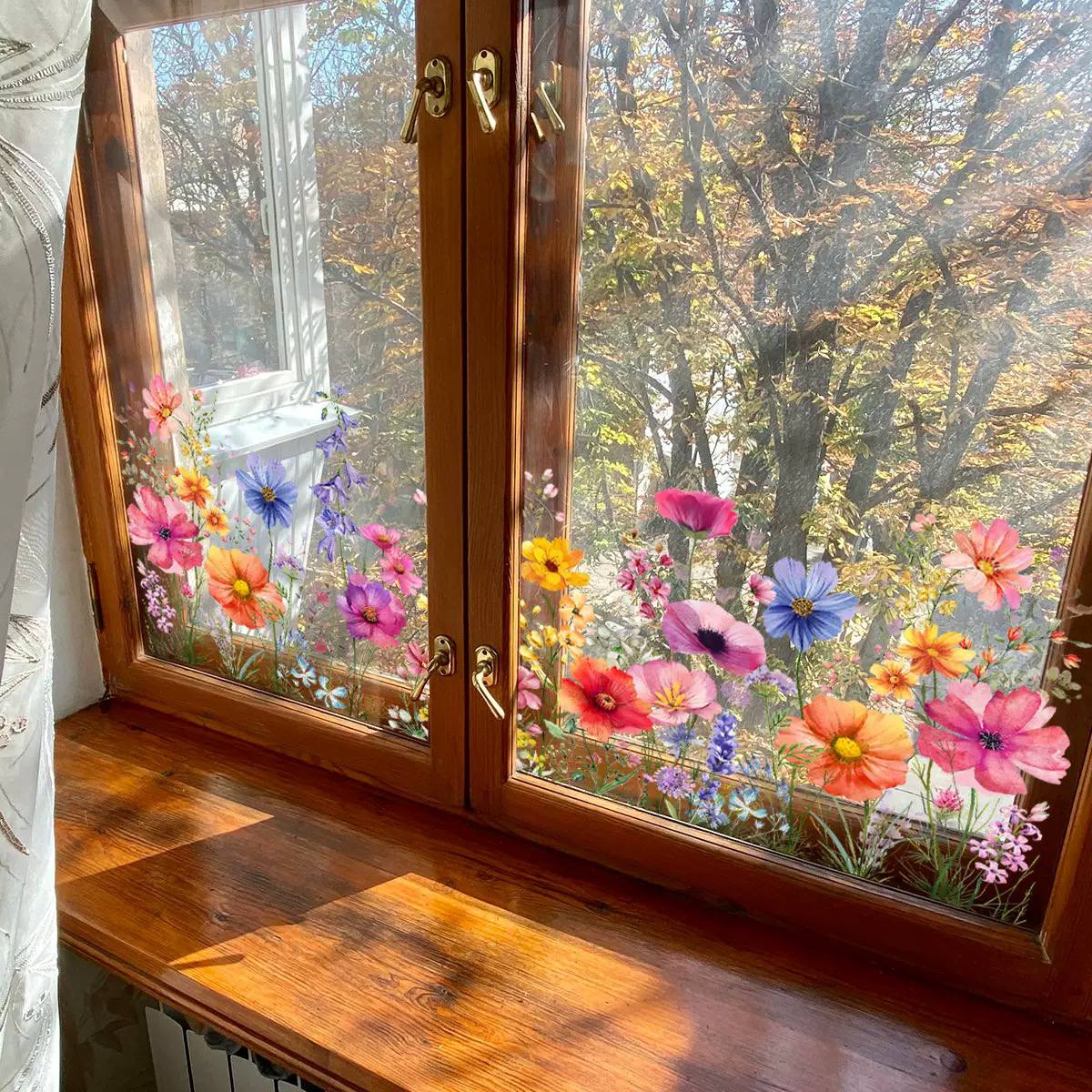 Colorful Floral Bouquet Window Sticker image 4