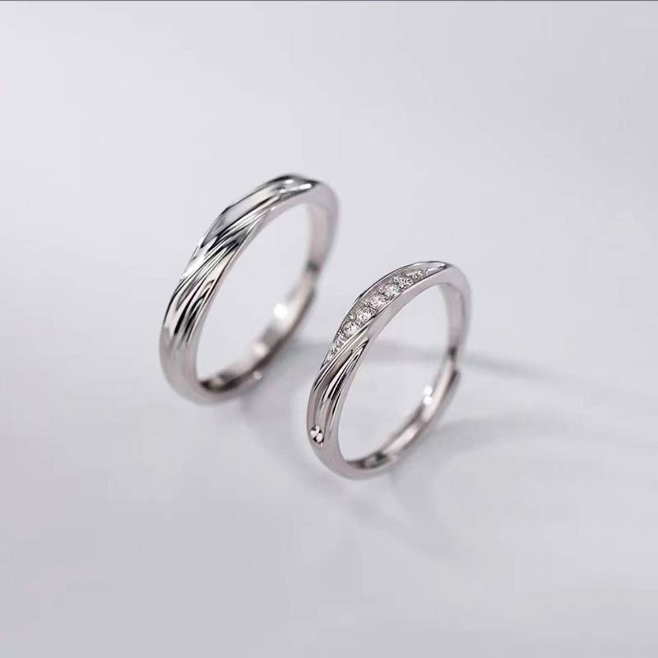 925 silver plated Mobius couple ring fashion personality niche design plain ring for men and women image 5