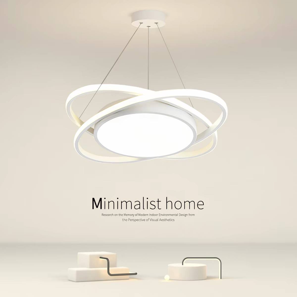 Modern white LED infinity loop chandelier image 6