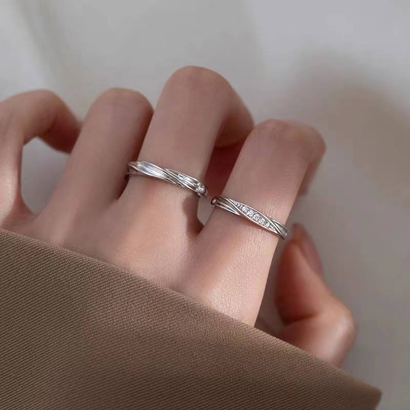 925 silver plated Mobius couple ring fashion personality niche design plain ring for men and women image 7