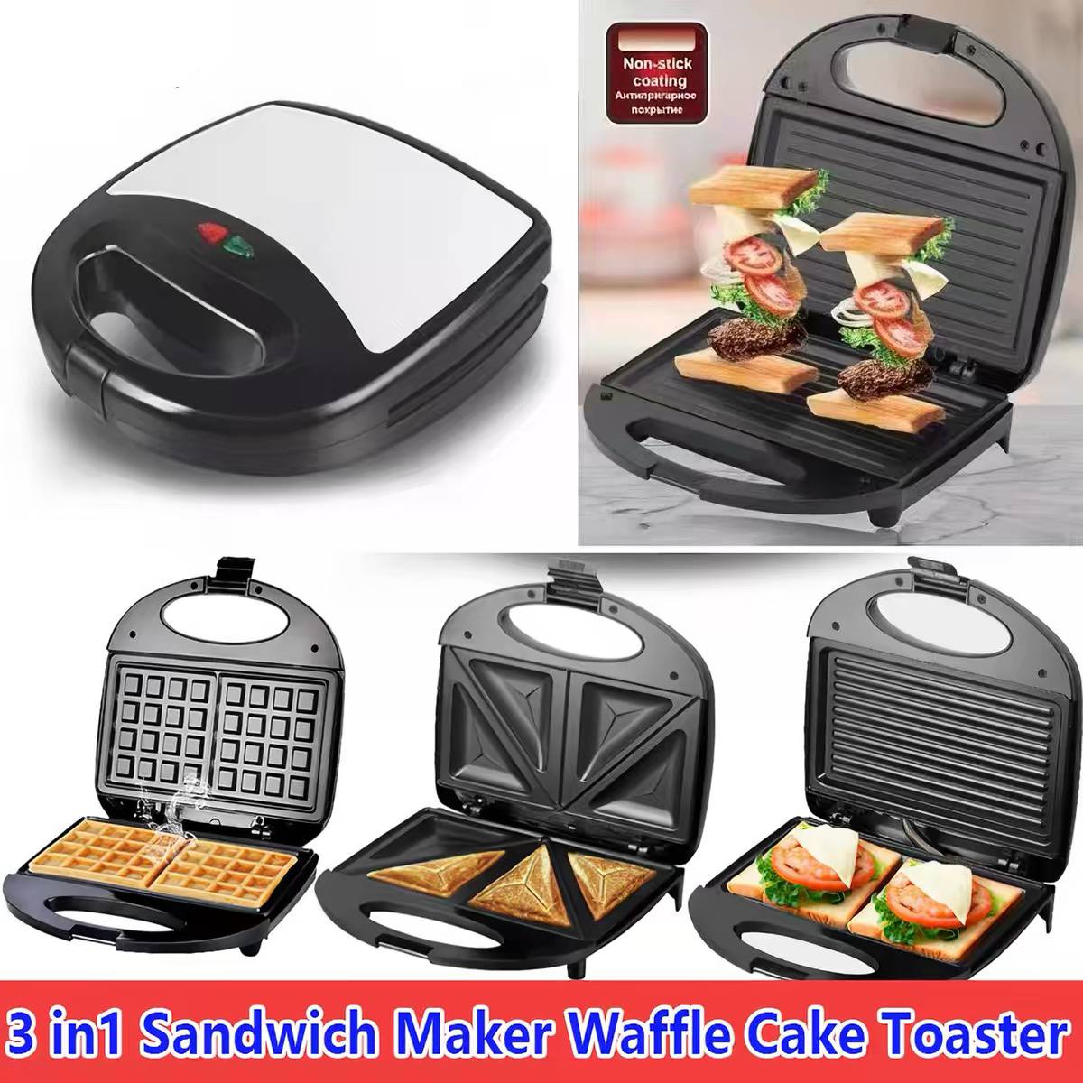 2-Slice Non-Stick Electric Sandwich Maker image 5